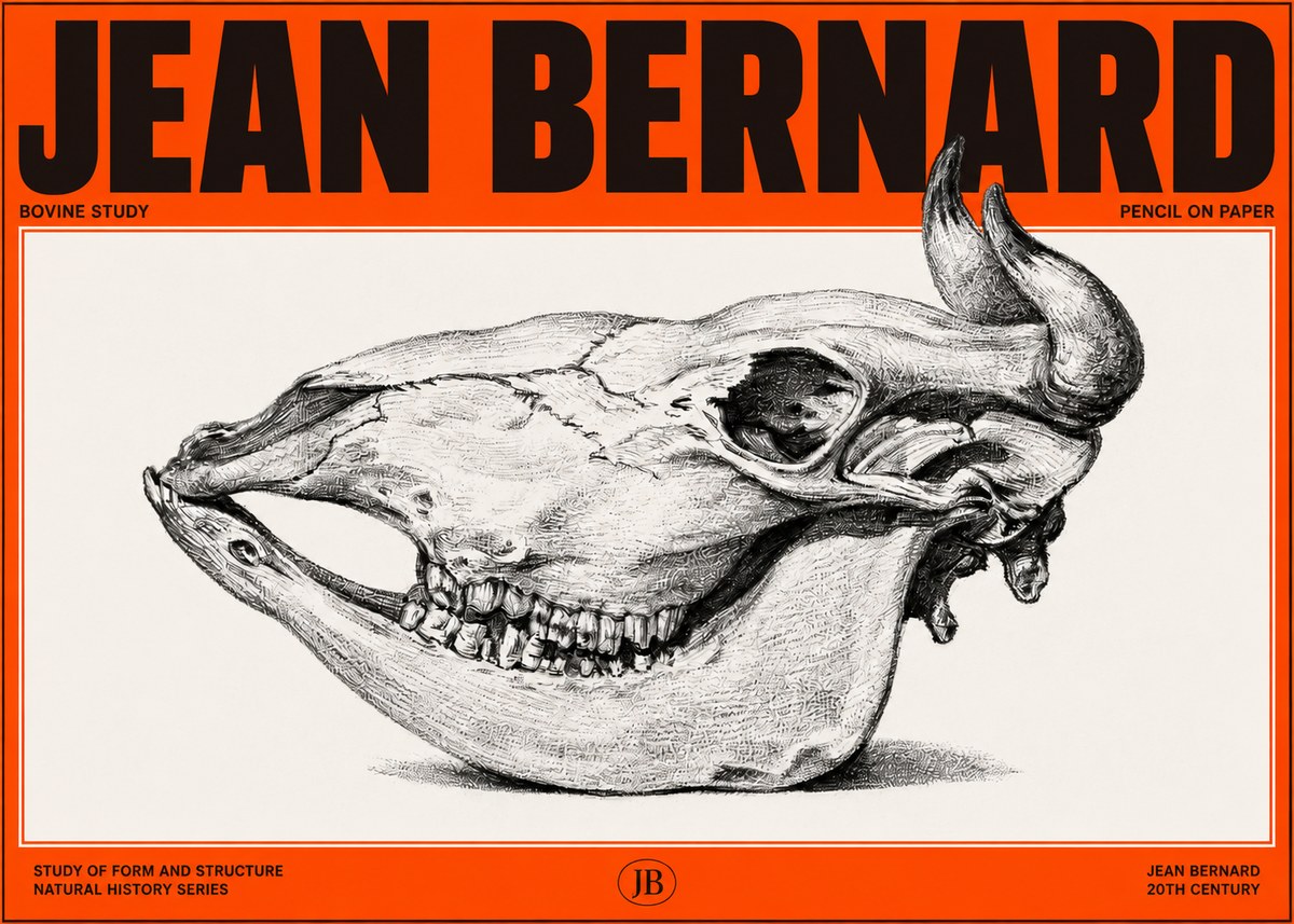 Jean Bernard Bovine Skull Study No3 - Poszter