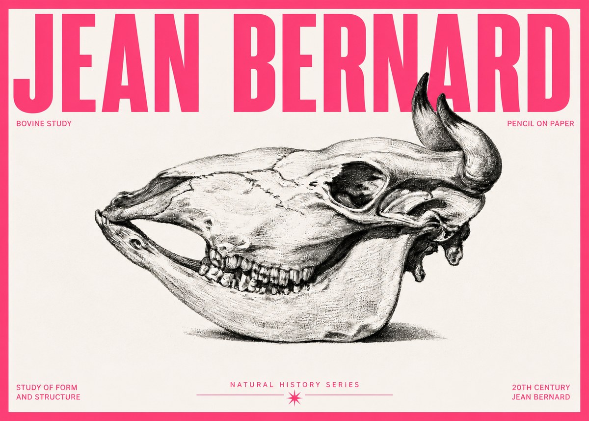 Jean Bernard Bovine Skull Study No5 - Poszter