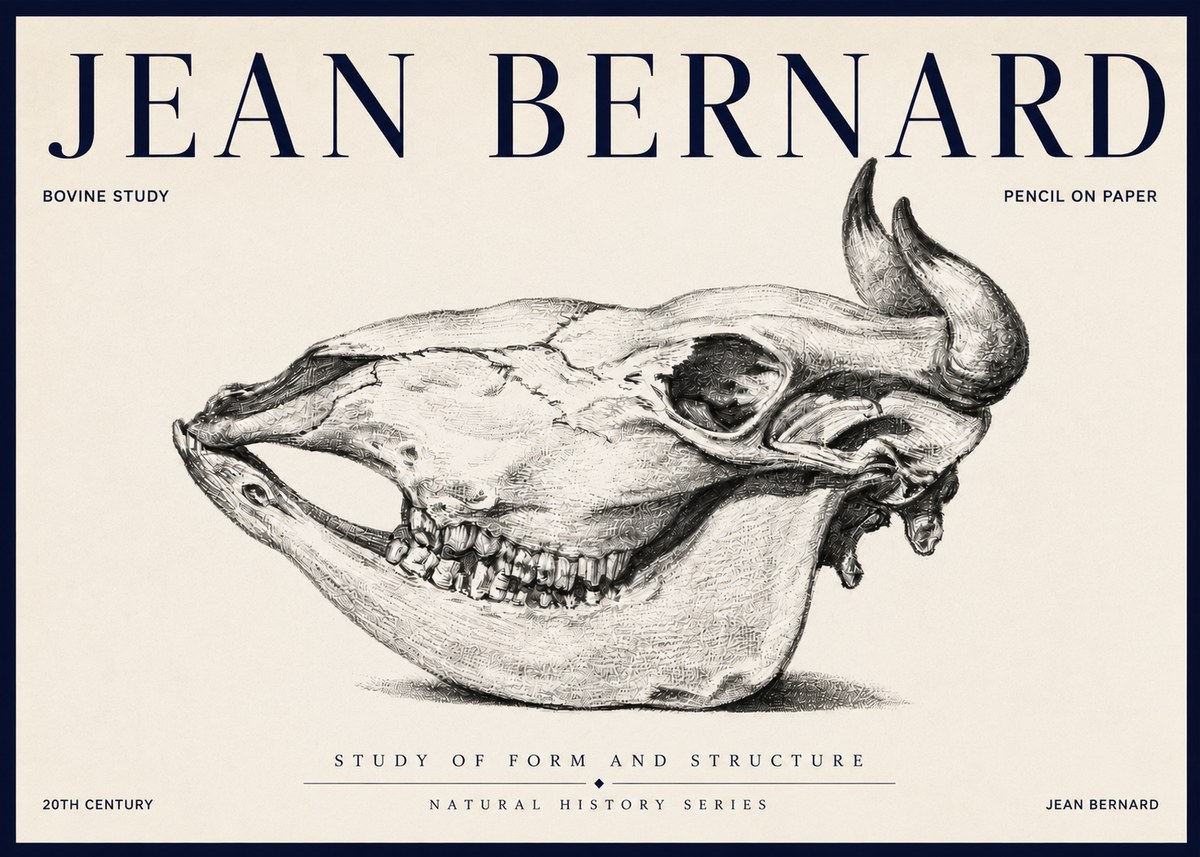 Jean Bernard Bovine Skull Study No6 - Poszter