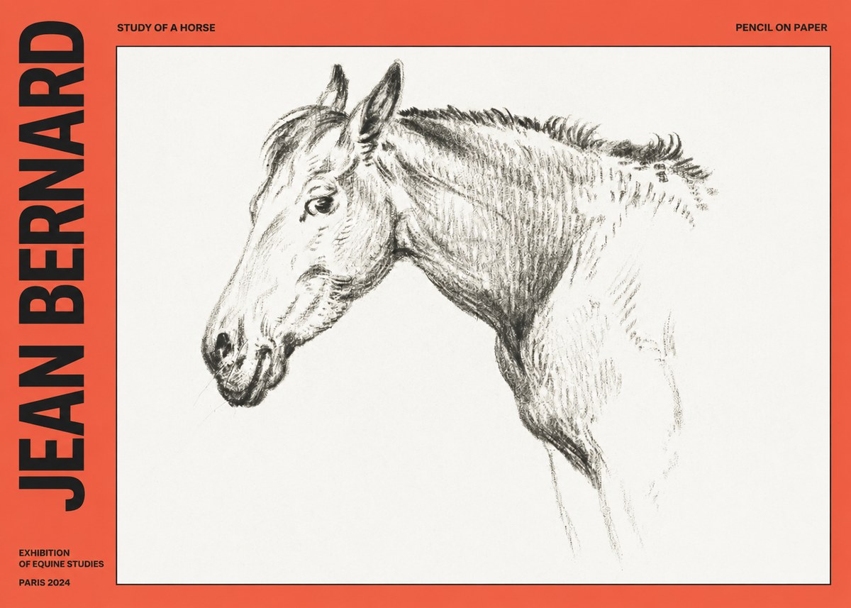 Jean Bernard Study of a Horse VI No5 - Poszter