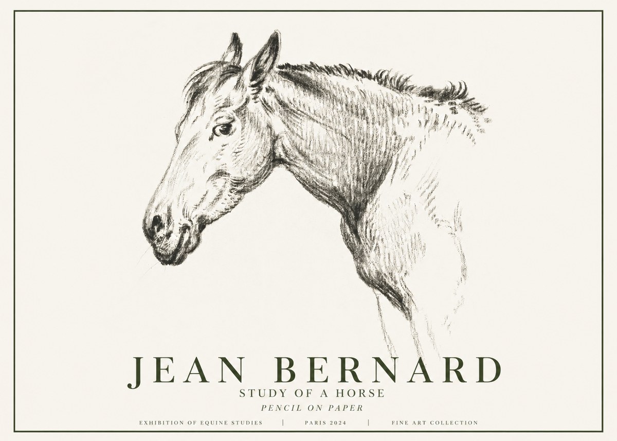 Jean Bernard Study of a Horse VI No6 - Poszter
