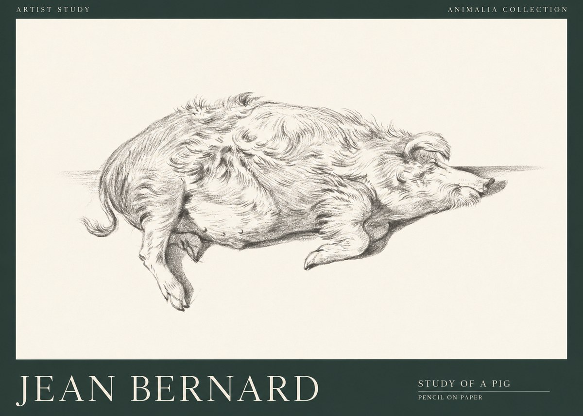 Jean Bernard Study of a Pig I No1 - Poszter
