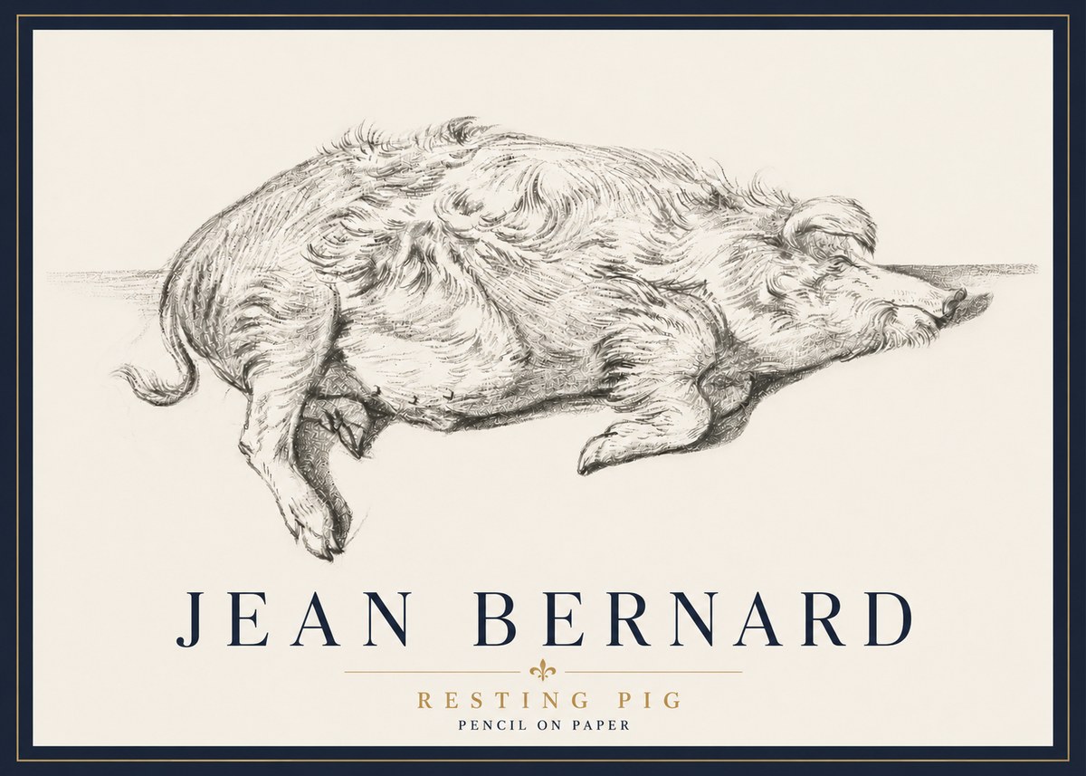 Jean Bernard Study of a Pig I No6 - Poszter