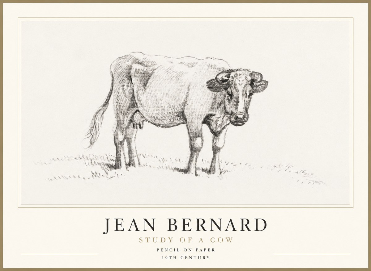 Jean Bernard Study of a Cow V No1 - Poszter