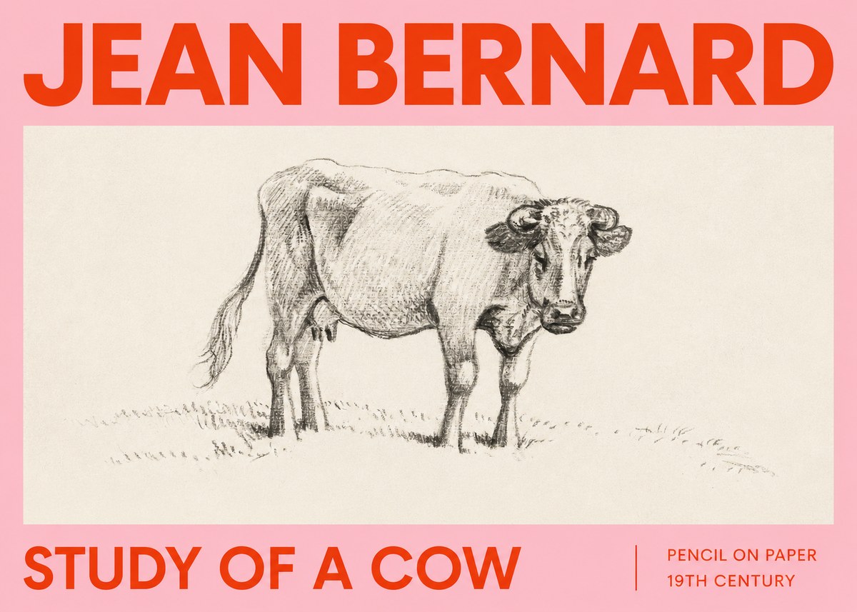 Jean Bernard Study of a Cow V No2 - Poszter