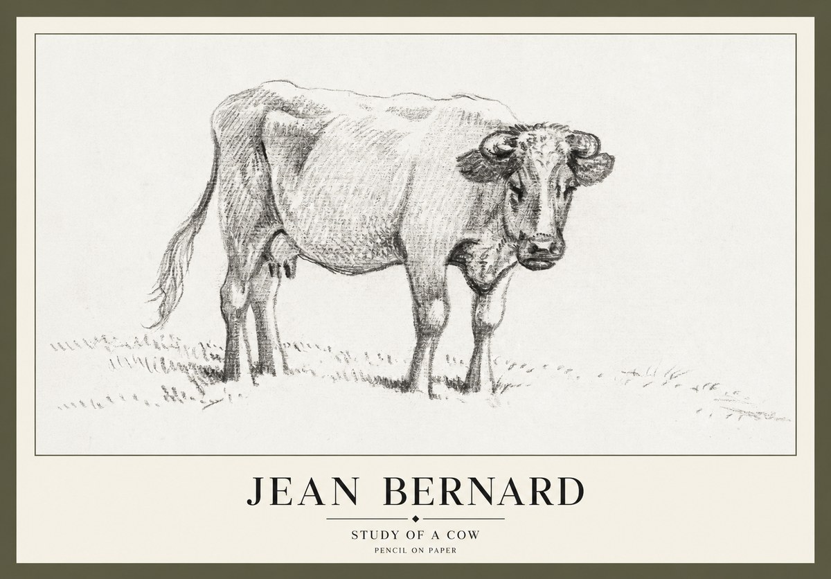 Jean Bernard Study of a Cow V No3 - Poszter