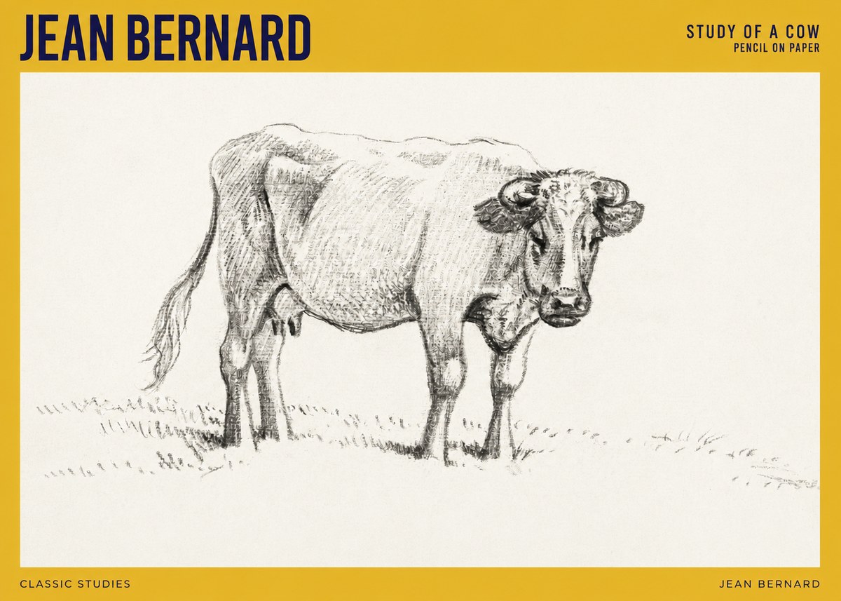 Jean Bernard Study of a Cow V No4 - Poszter