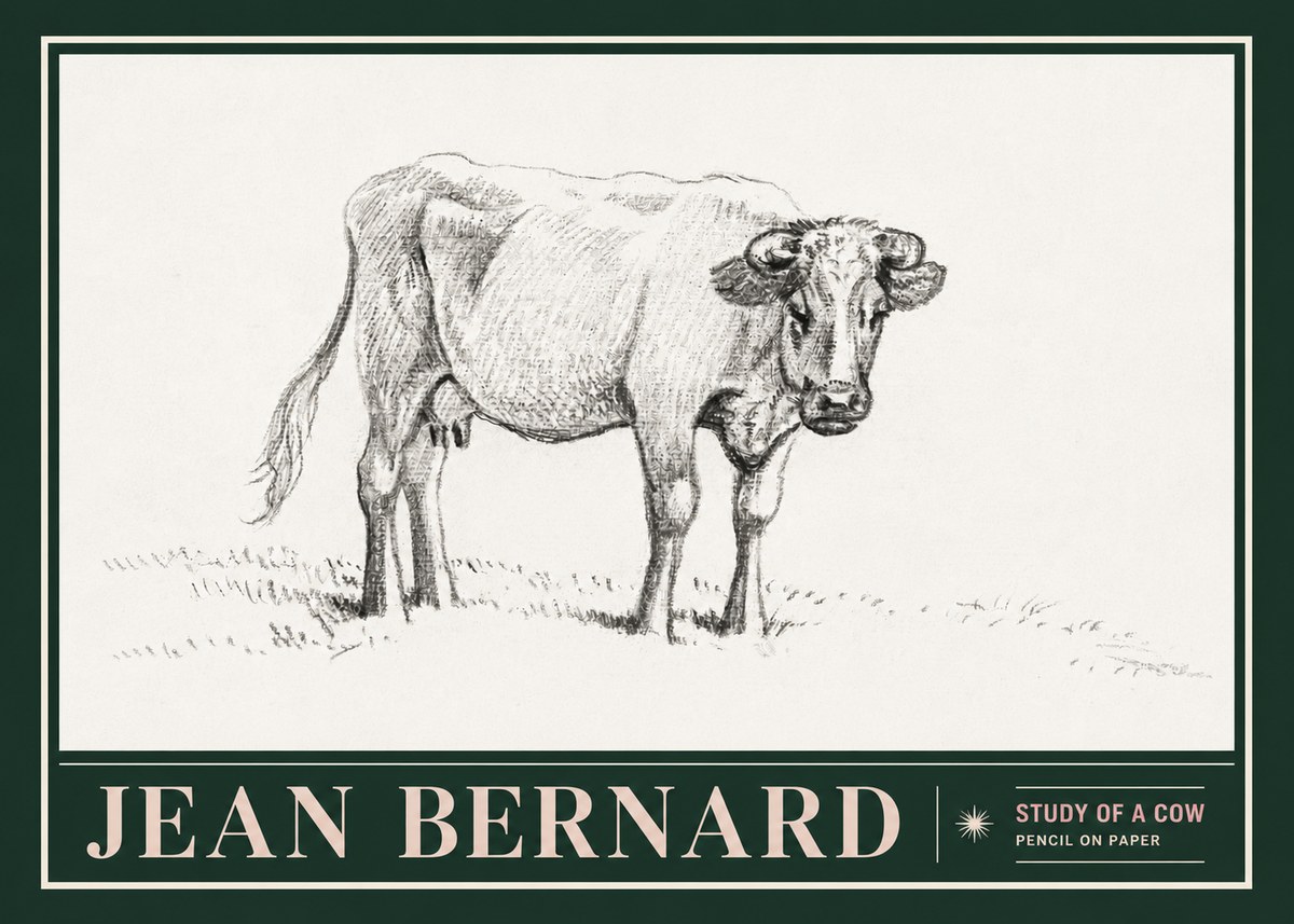 Jean Bernard Study of a Cow V No5 - Poszter