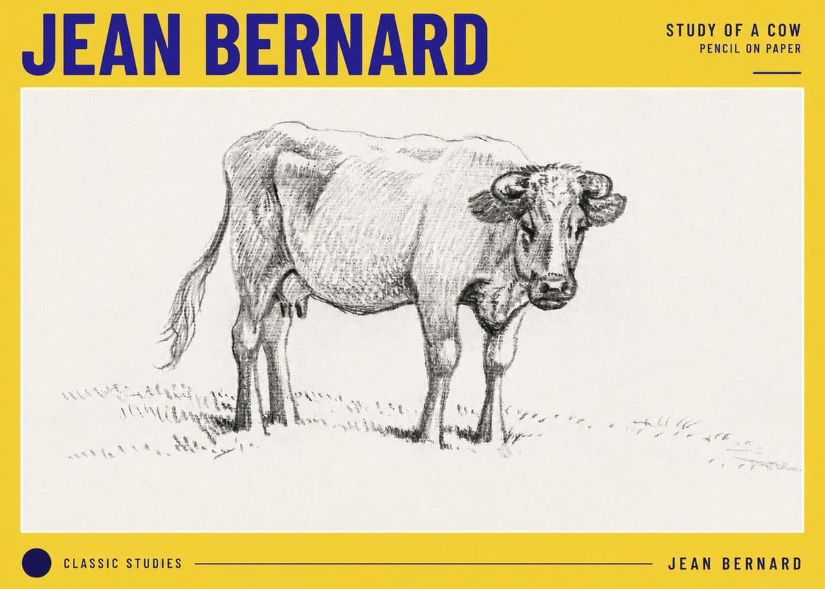 Jean Bernard Study of a Cow V No6 - Poszter