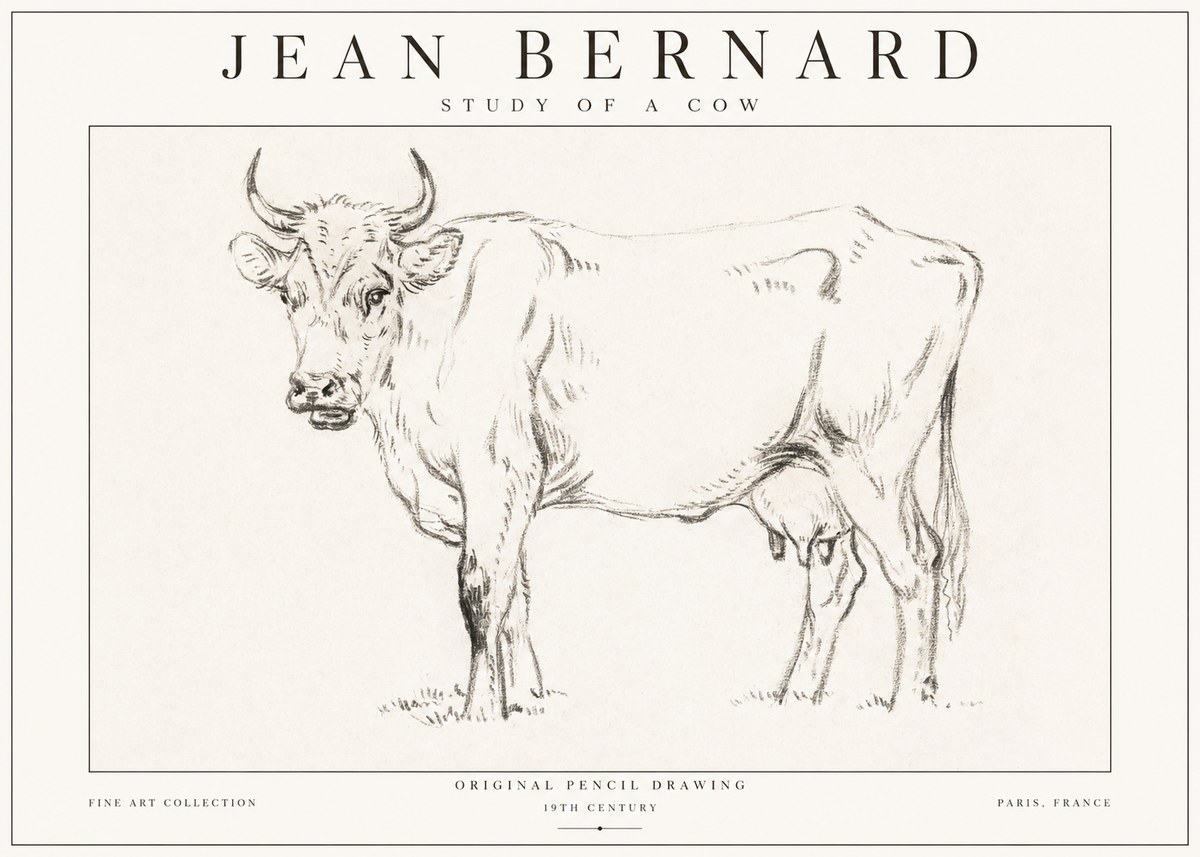 Jean Bernard Study of a Cow VI No1 - Poszter