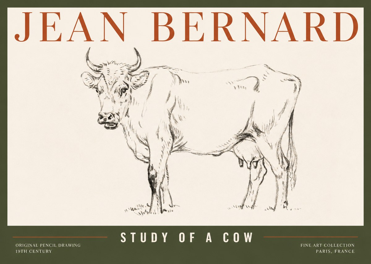 Jean Bernard Study of a Cow VI No2 - Poszter