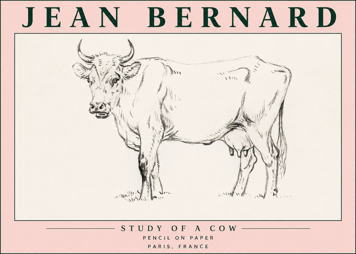 Jean Bernard Study of a Cow VI No5 - Poszter