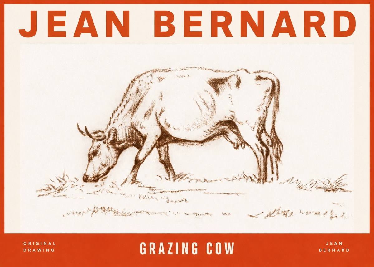 Jean Bernard Grazing Cow II No2 - Poszter