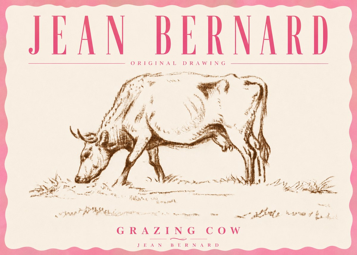Jean Bernard Grazing Cow II No6 - Poszter