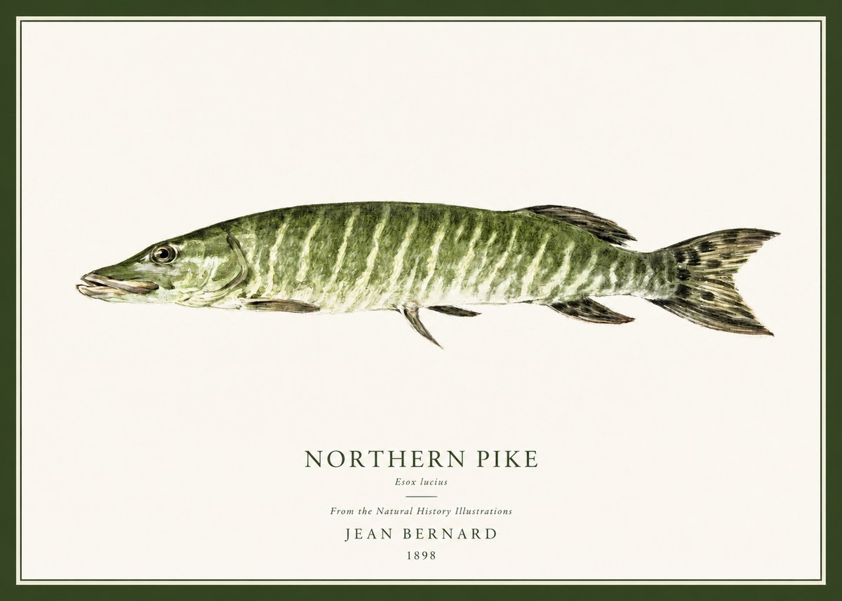 Jean Bernard Northern Pike No1 - Poszter