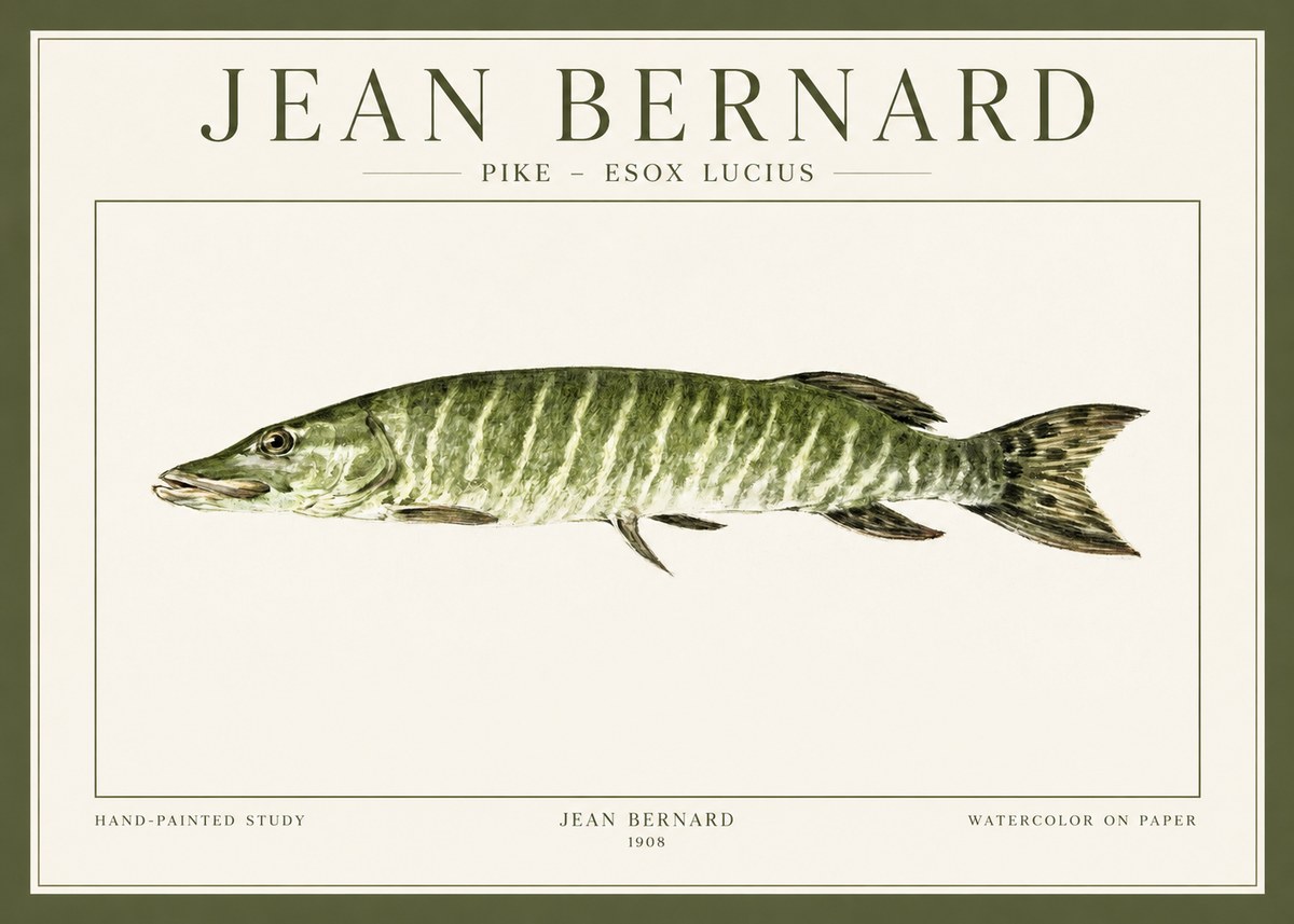 Jean Bernard Northern Pike No2 - Poszter