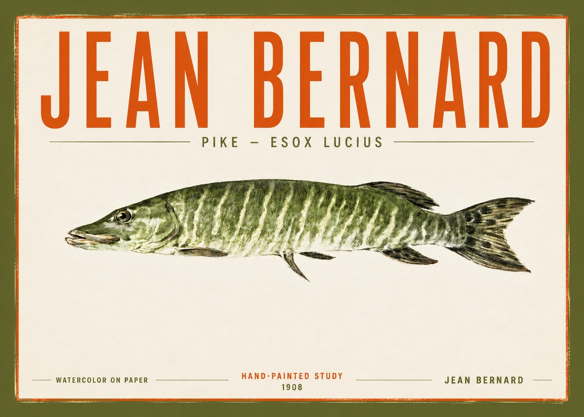 Jean Bernard Northern Pike No5 - Poszter