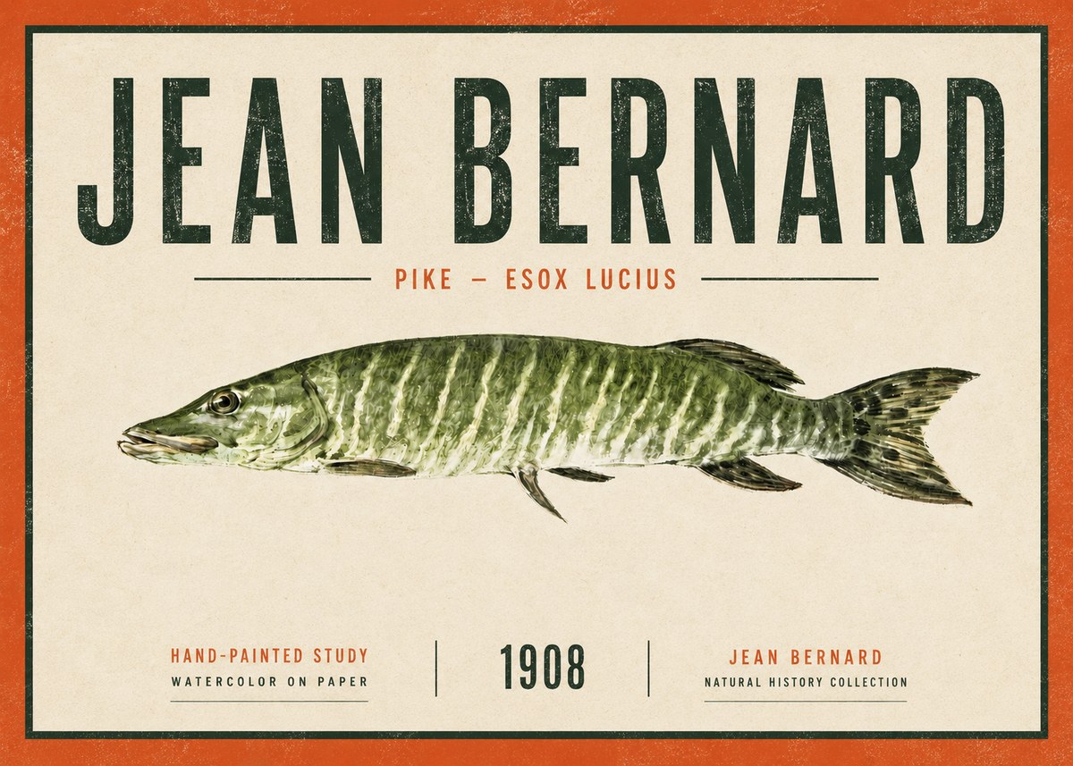 Jean Bernard Northern Pike No6 - Poszter