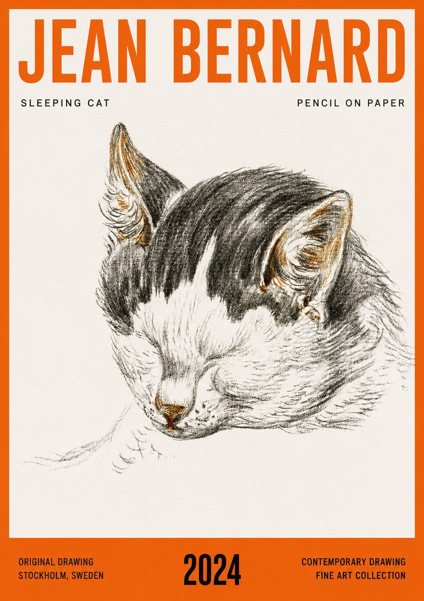 Jean Bernard Sleeping Cat V No4 - Poszter