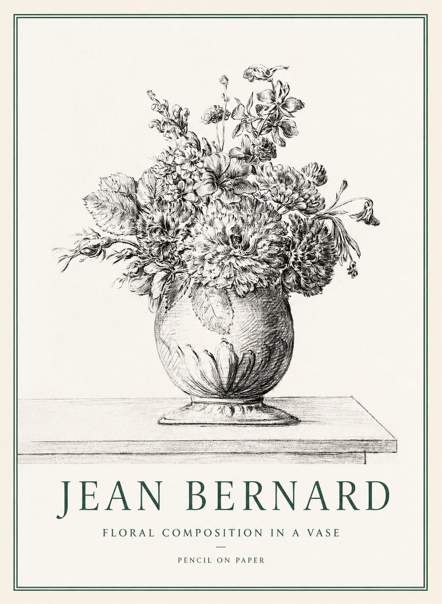Jean Bernard Floral Composition in a Vase No1 - Poszter