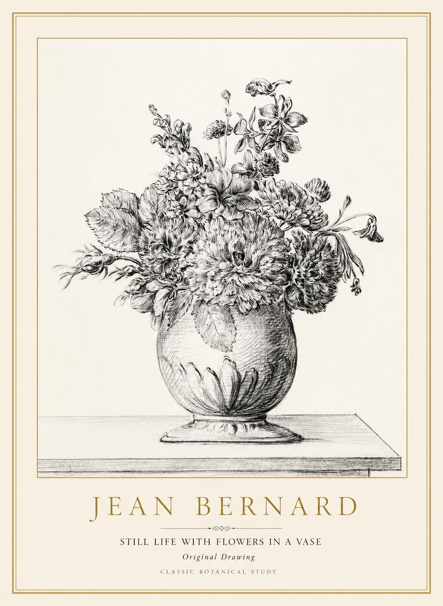 Jean Bernard Floral Composition in a Vase No2 - Poszter