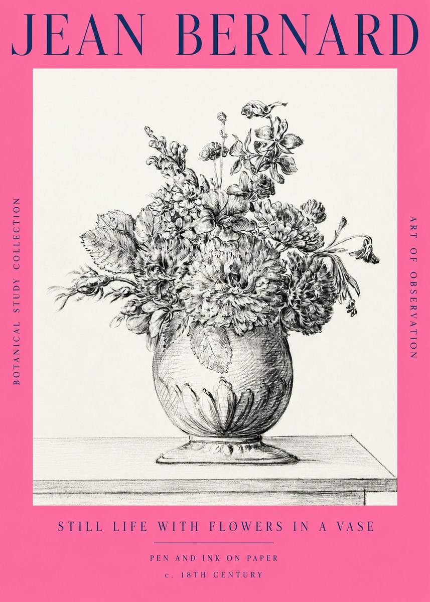 Jean Bernard Floral Composition in a Vase No3 - Poszter