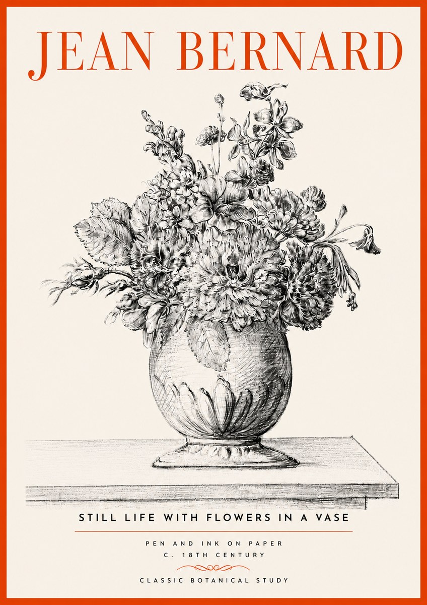 Jean Bernard Floral Composition in a Vase No5 - Poszter