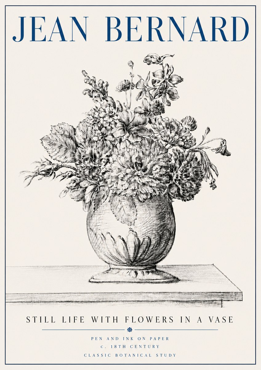 Jean Bernard Floral Composition in a Vase No6 - Poszter