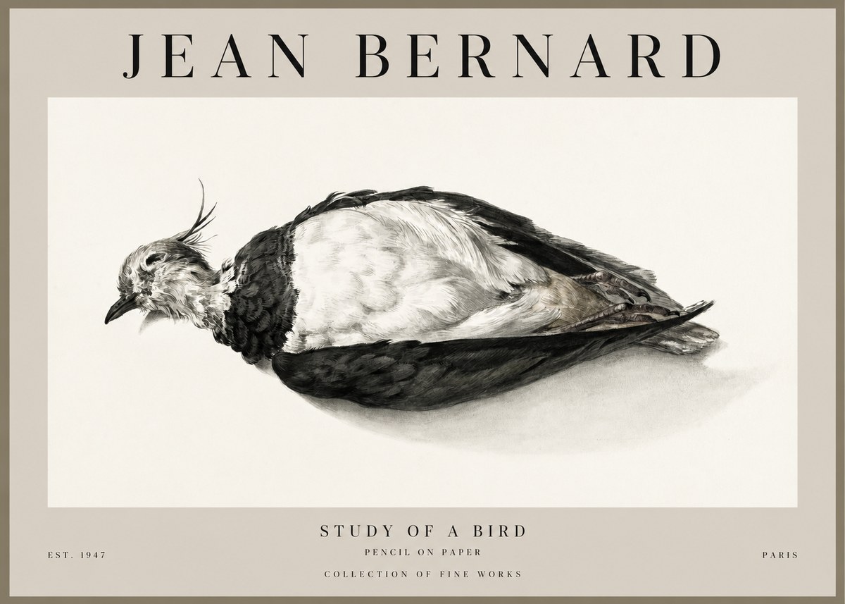 Jean Bernard Study of a Bird II No1 - Poszter