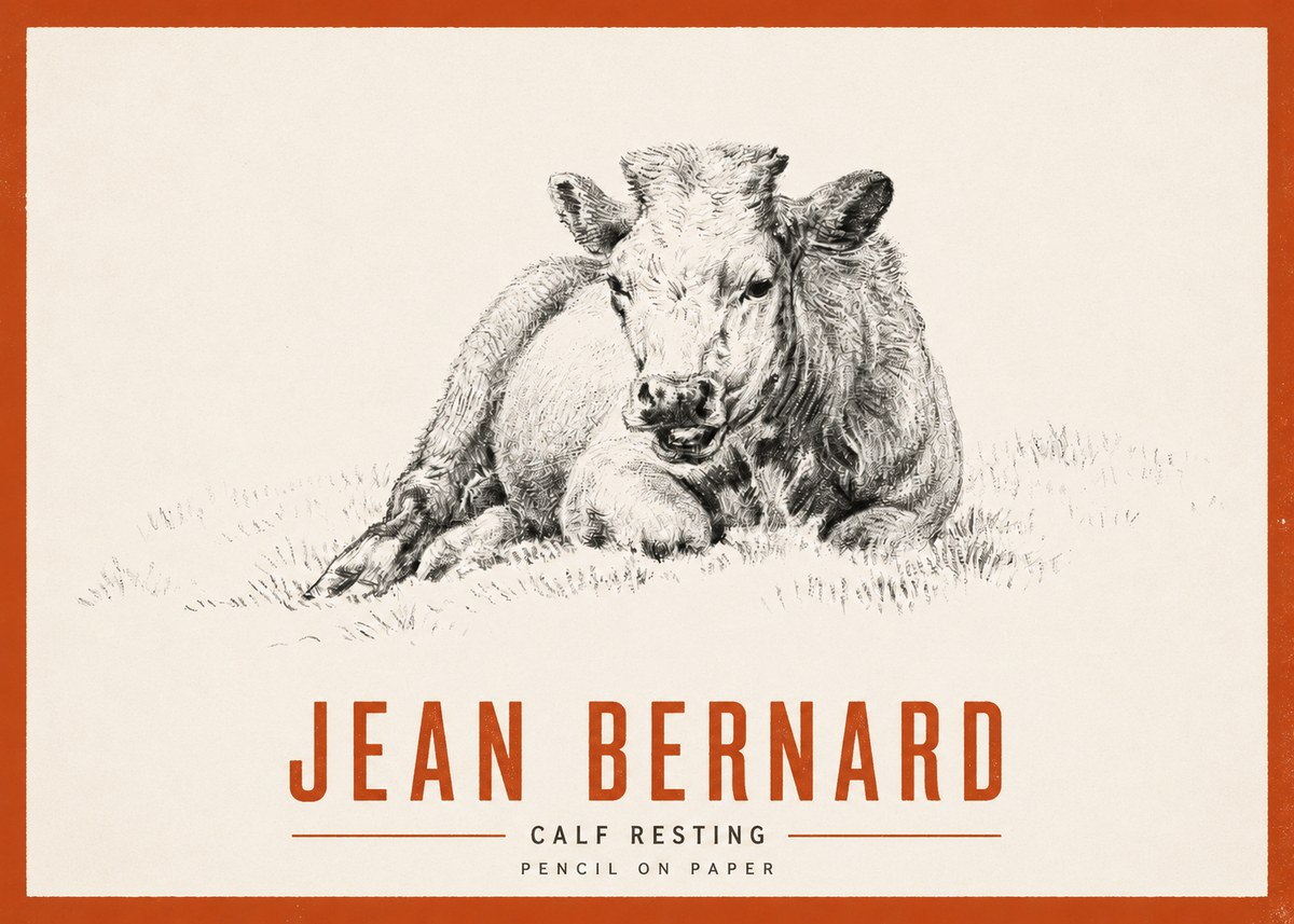 Jean Bernard Calf Resting No2 - Poszter