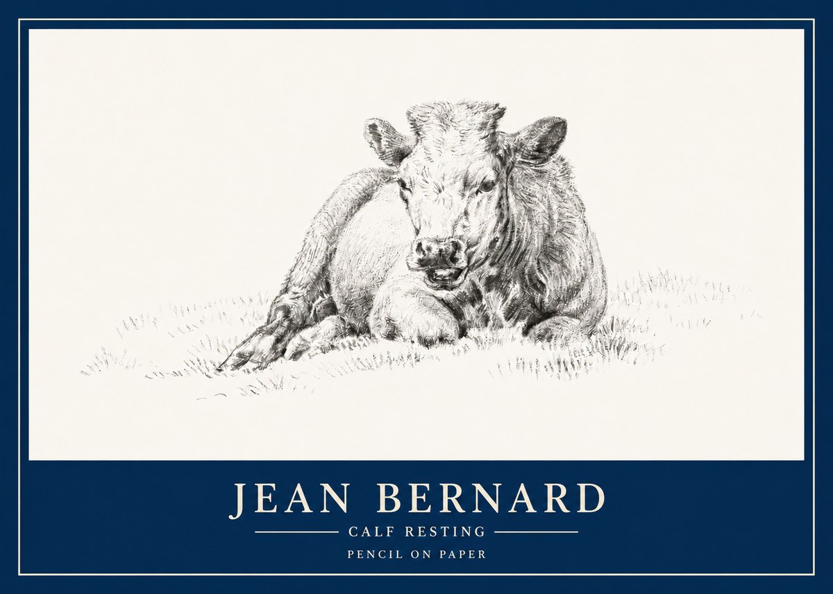 Jean Bernard Calf Resting No3 - Poszter