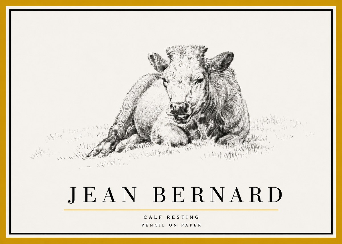 Jean Bernard Calf Resting No5 - Poszter