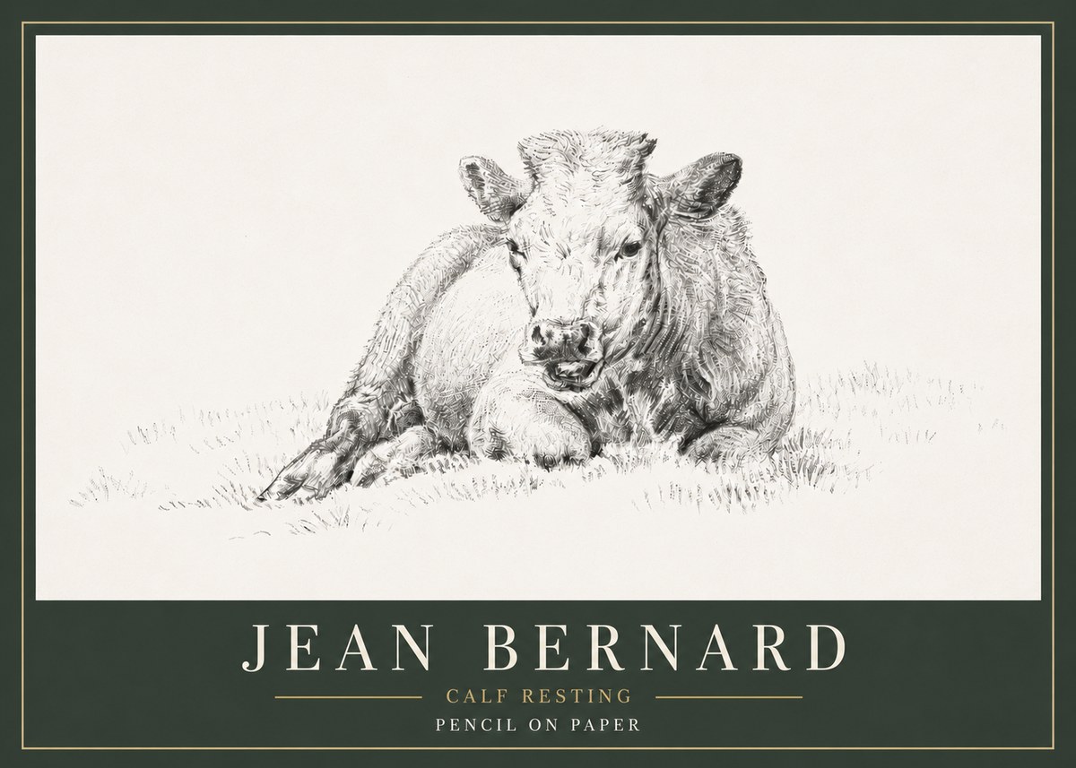 Jean Bernard Calf Resting No6 - Poszter