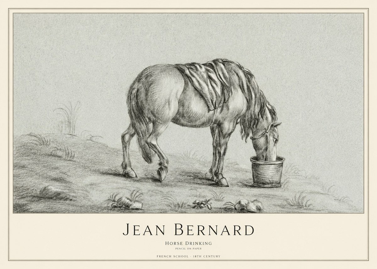 Jean Bernard Horse Drinking No1 - Poszter