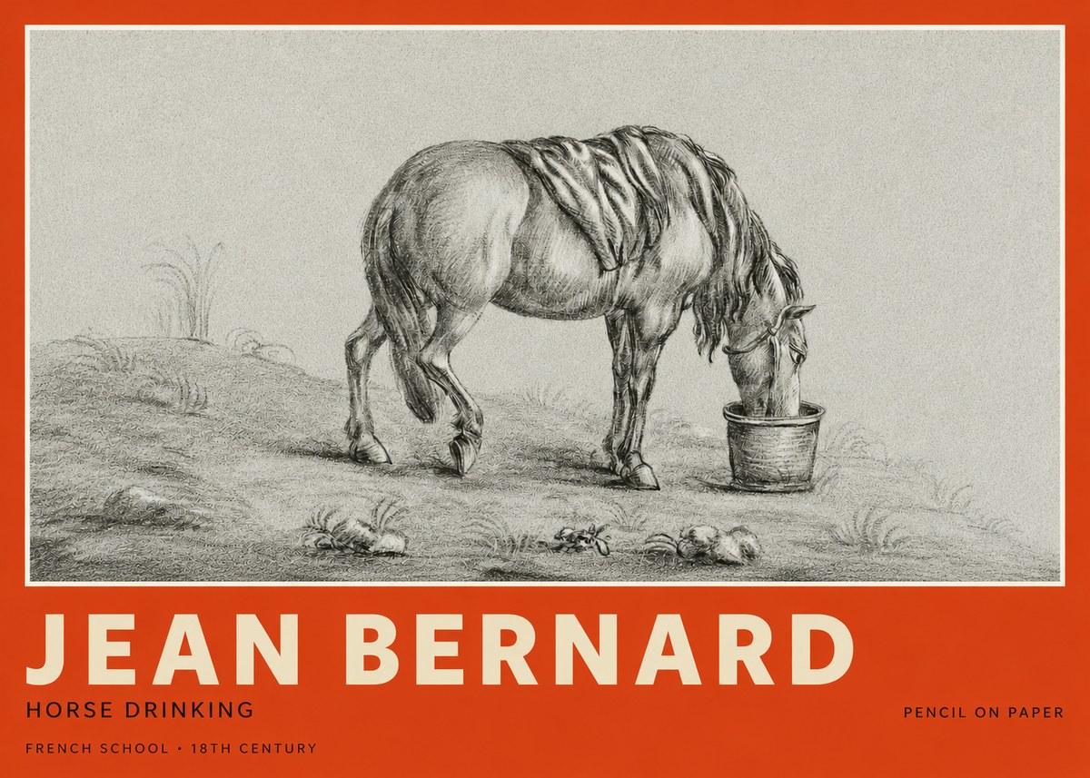 Jean Bernard Horse Drinking No2 - Poszter