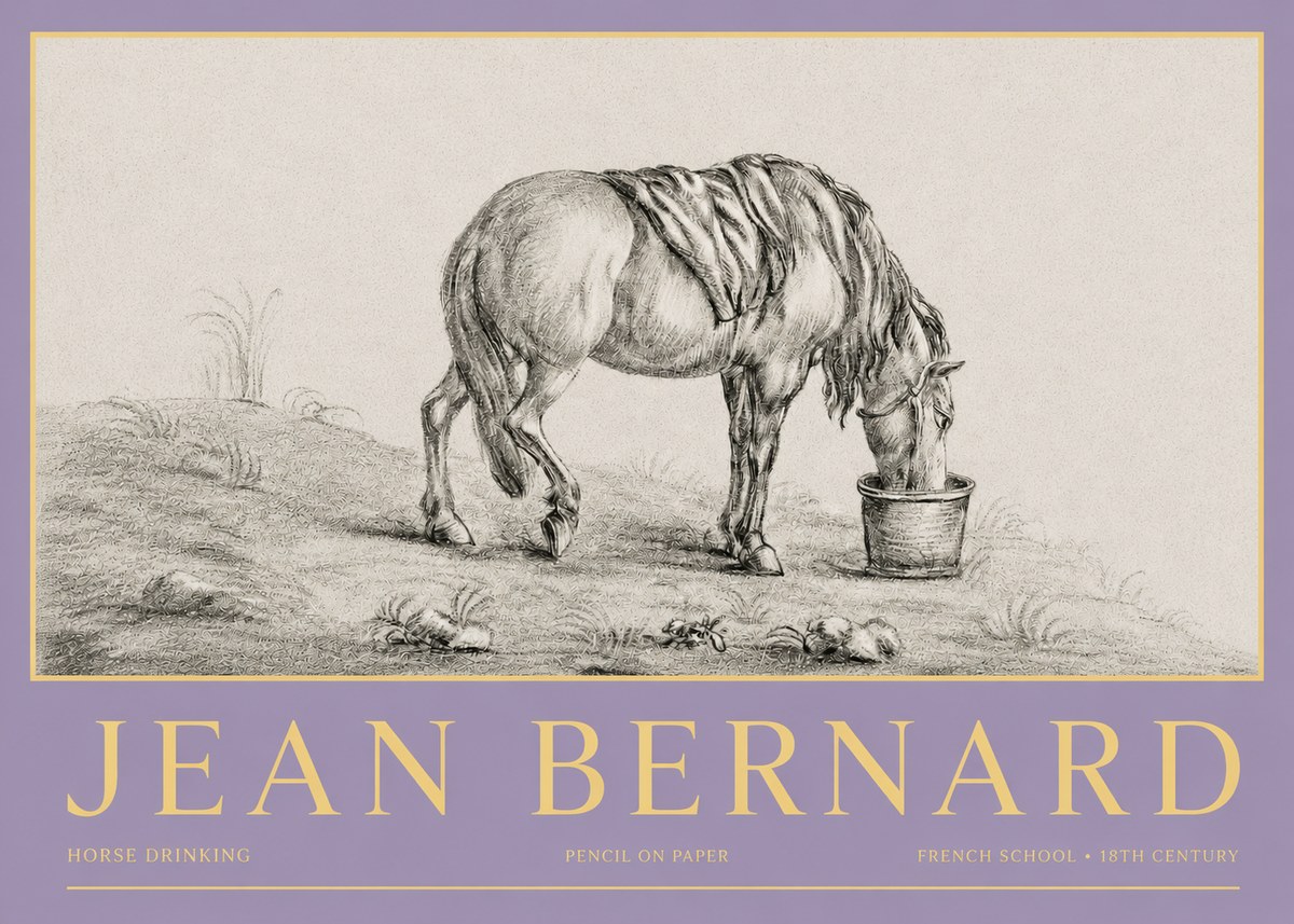 Jean Bernard Horse Drinking No3 - Poszter
