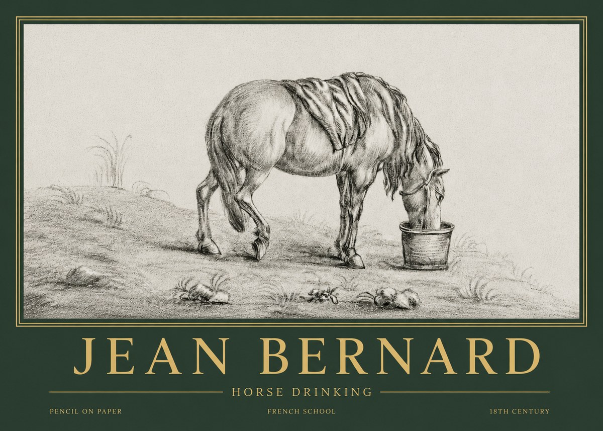 Jean Bernard Horse Drinking No4 - Poszter