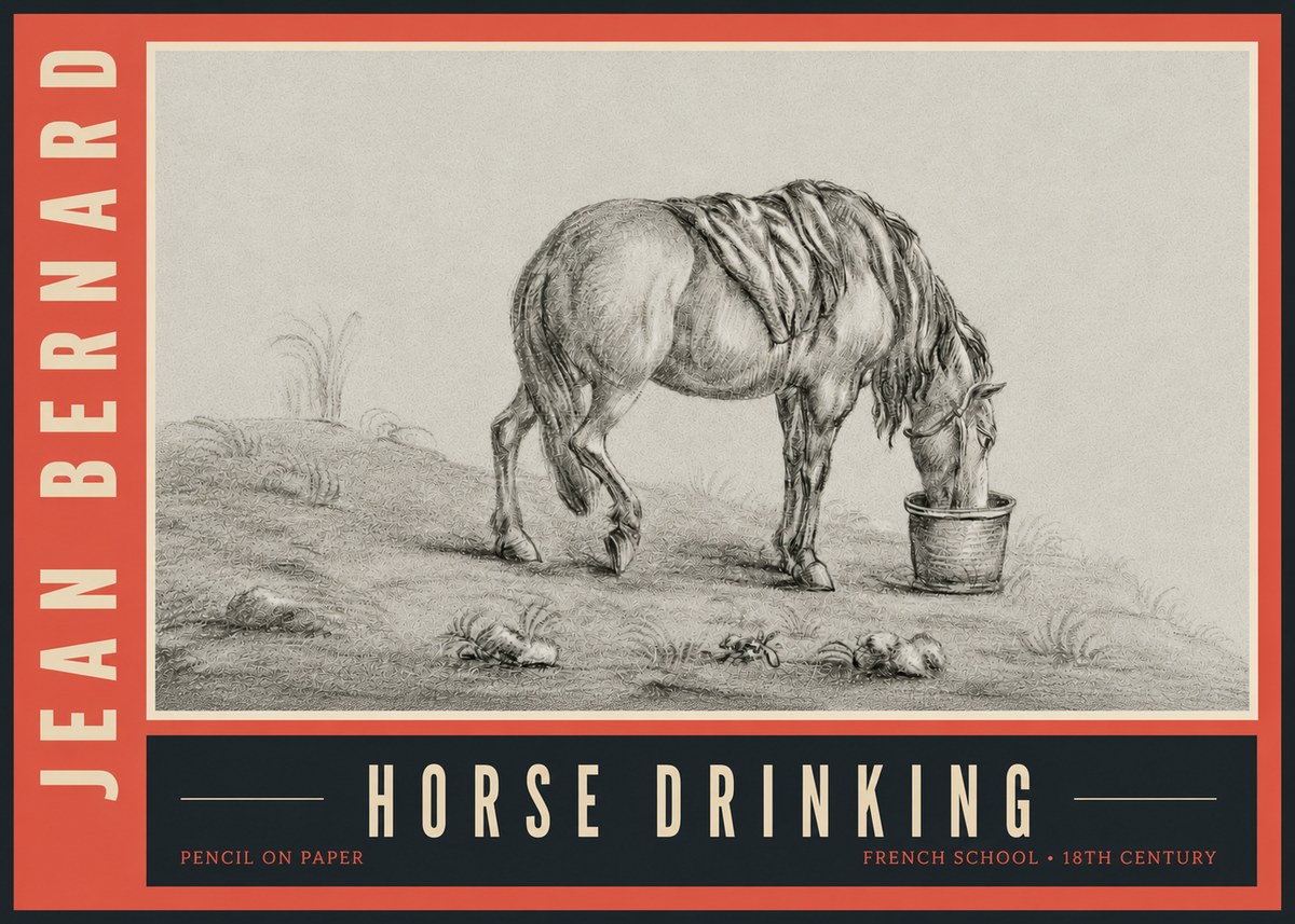 Jean Bernard Horse Drinking No5 - Poszter