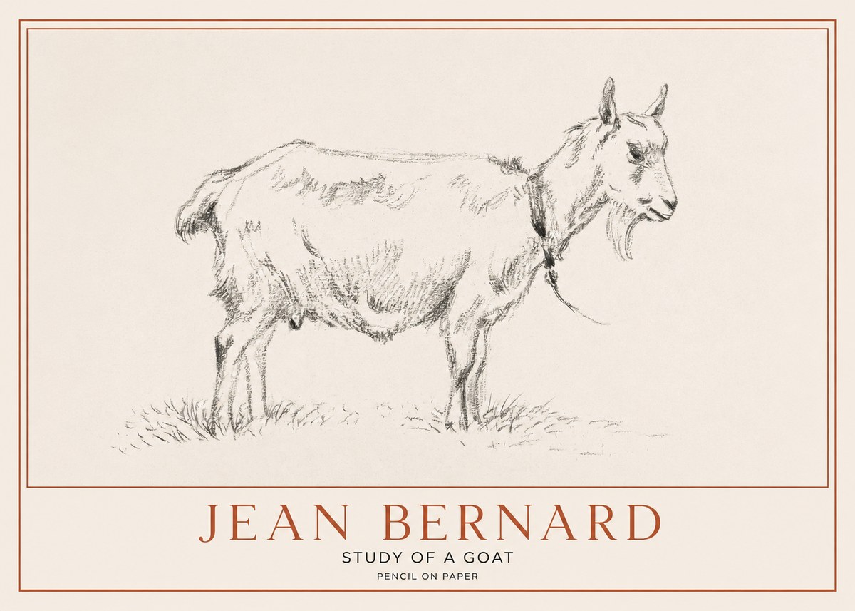 Jean Bernard Study of a Goat III No1 - Poszter