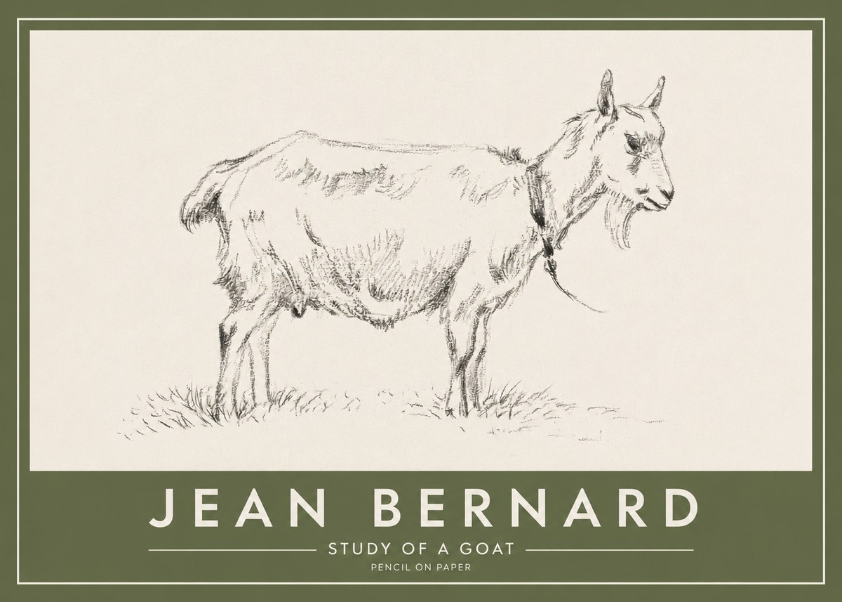 Jean Bernard Study of a Goat III No2 - Poszter