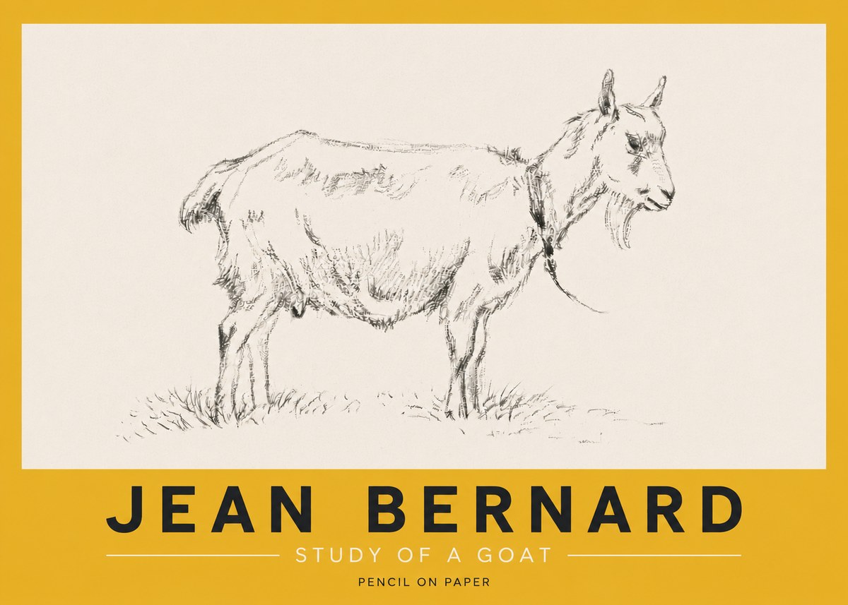 Jean Bernard Study of a Goat III No5 - Poszter