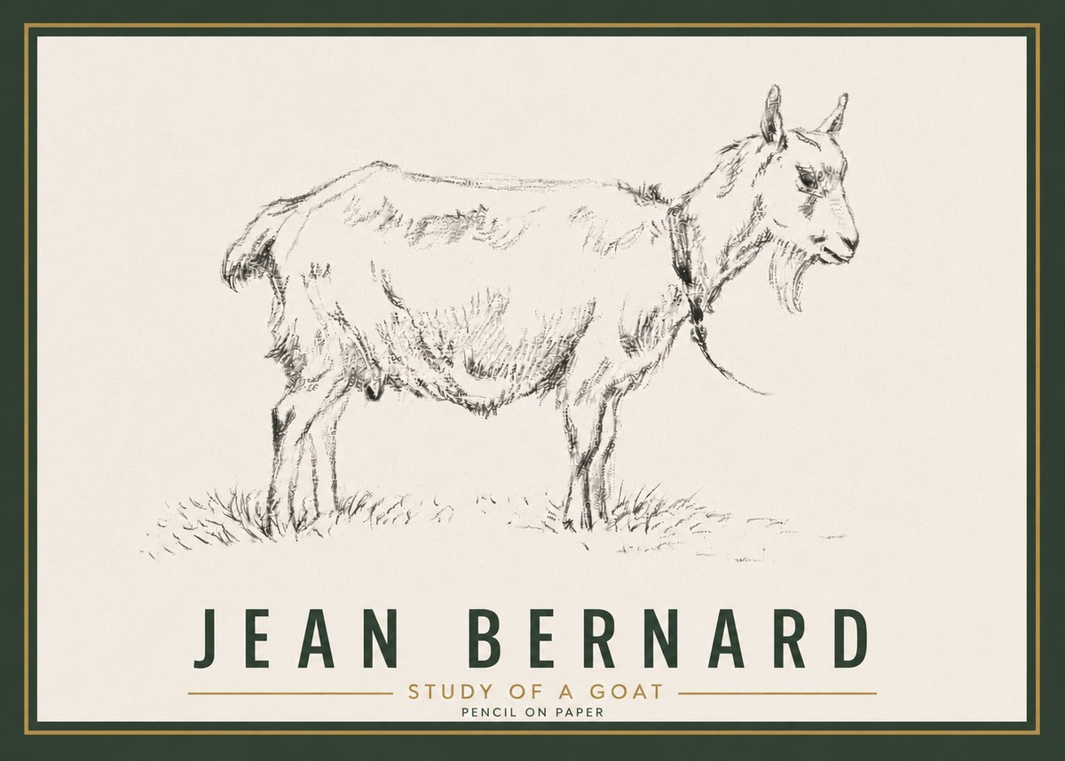 Jean Bernard Study of a Goat III No6 - Poszter