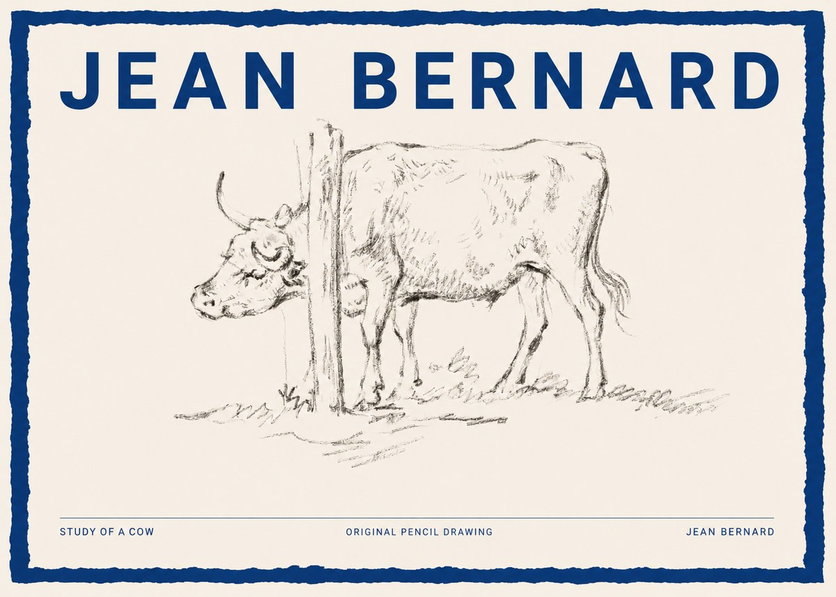 Jean Bernard Study of a Cow VII No2 - Poszter