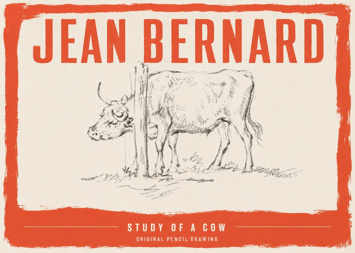 Jean Bernard Study of a Cow VII No3 - Poszter