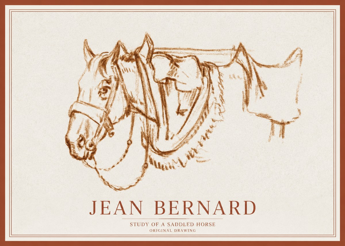 Jean Bernard Study of a Horse VII No3 - Poszter