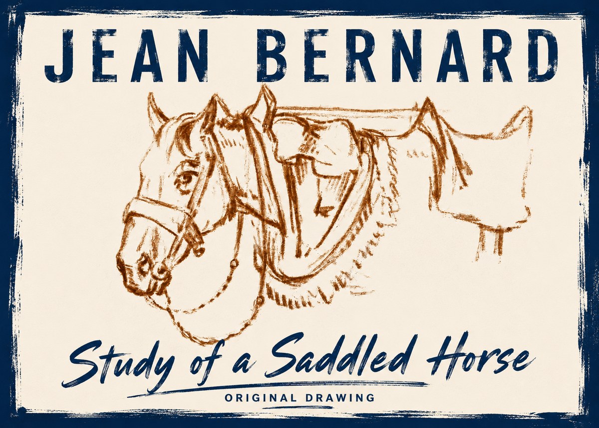 Jean Bernard Study of a Horse VII No6 - Poszter