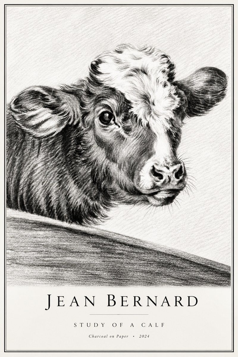 Jean Bernard Study of a Calf II No2 - Poszter