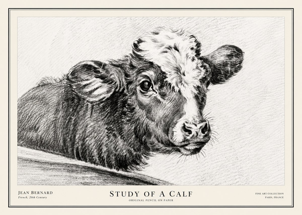 Jean Bernard Study of a Calf II No3 - Poszter