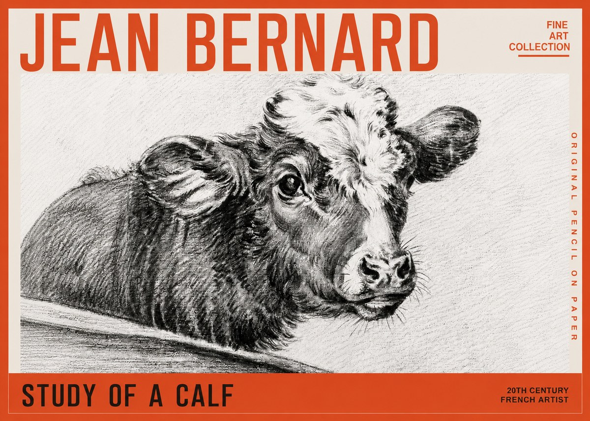 Jean Bernard Study of a Calf II No5 - Poszter