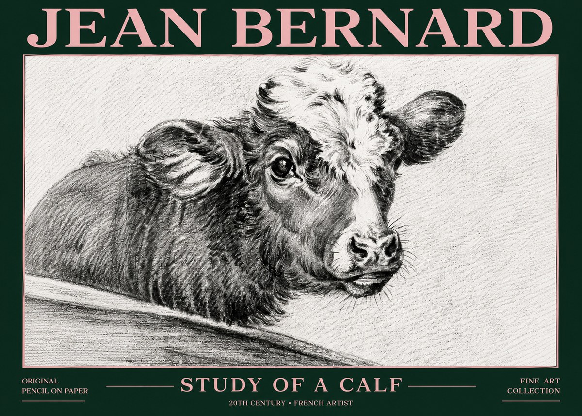 Jean Bernard Study of a Calf II No6 - Poszter